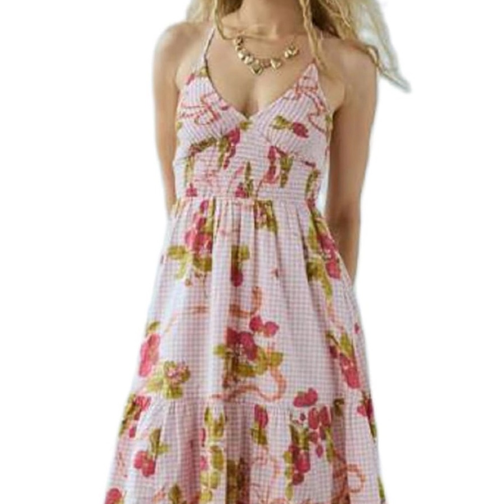 Kimchi Blue Uo Rene Smocked Tiered Floral Maxi Dress- M